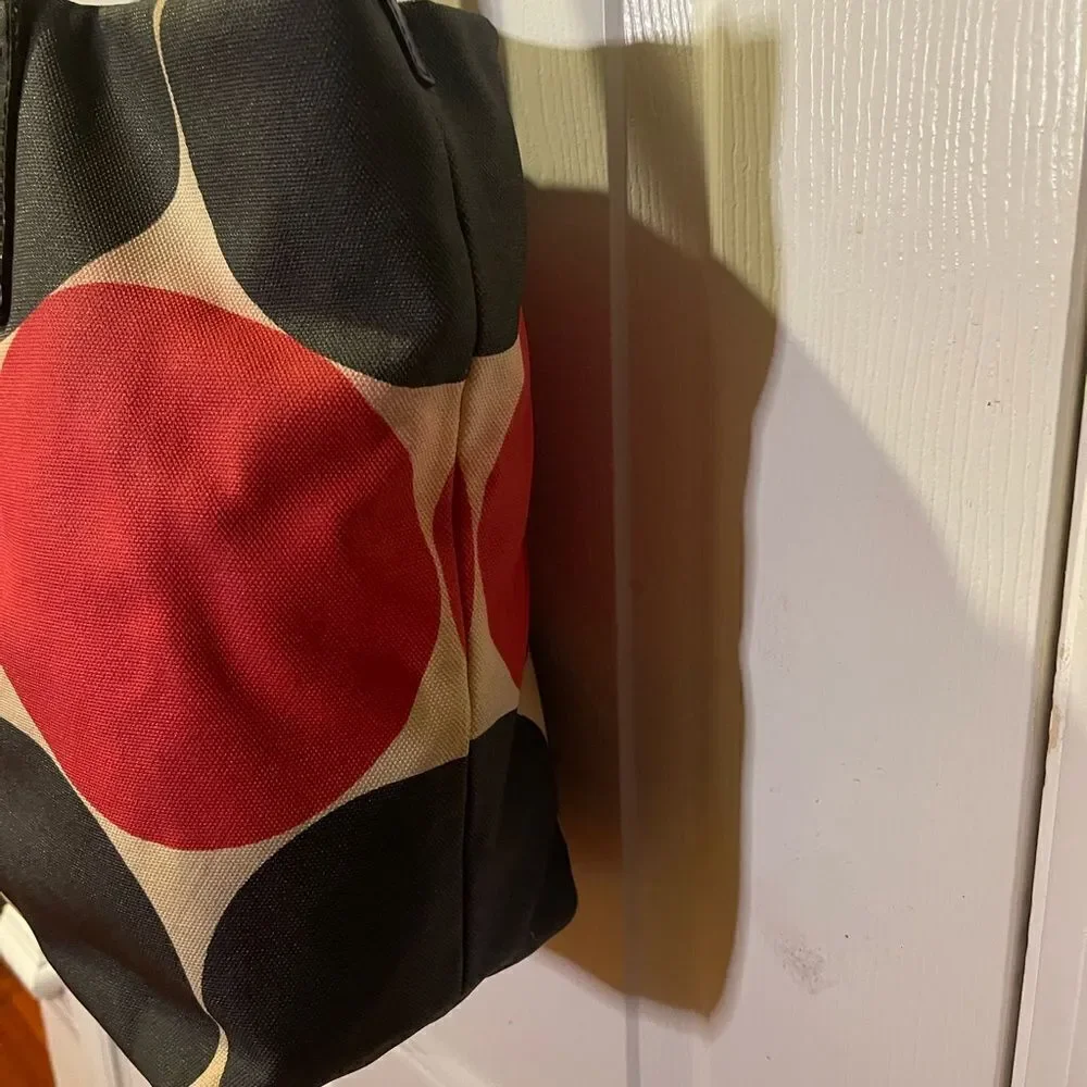 Kate Spade Bon Shopper Baby Bag, Tote, Deborah Dot Red Black & beige canvas